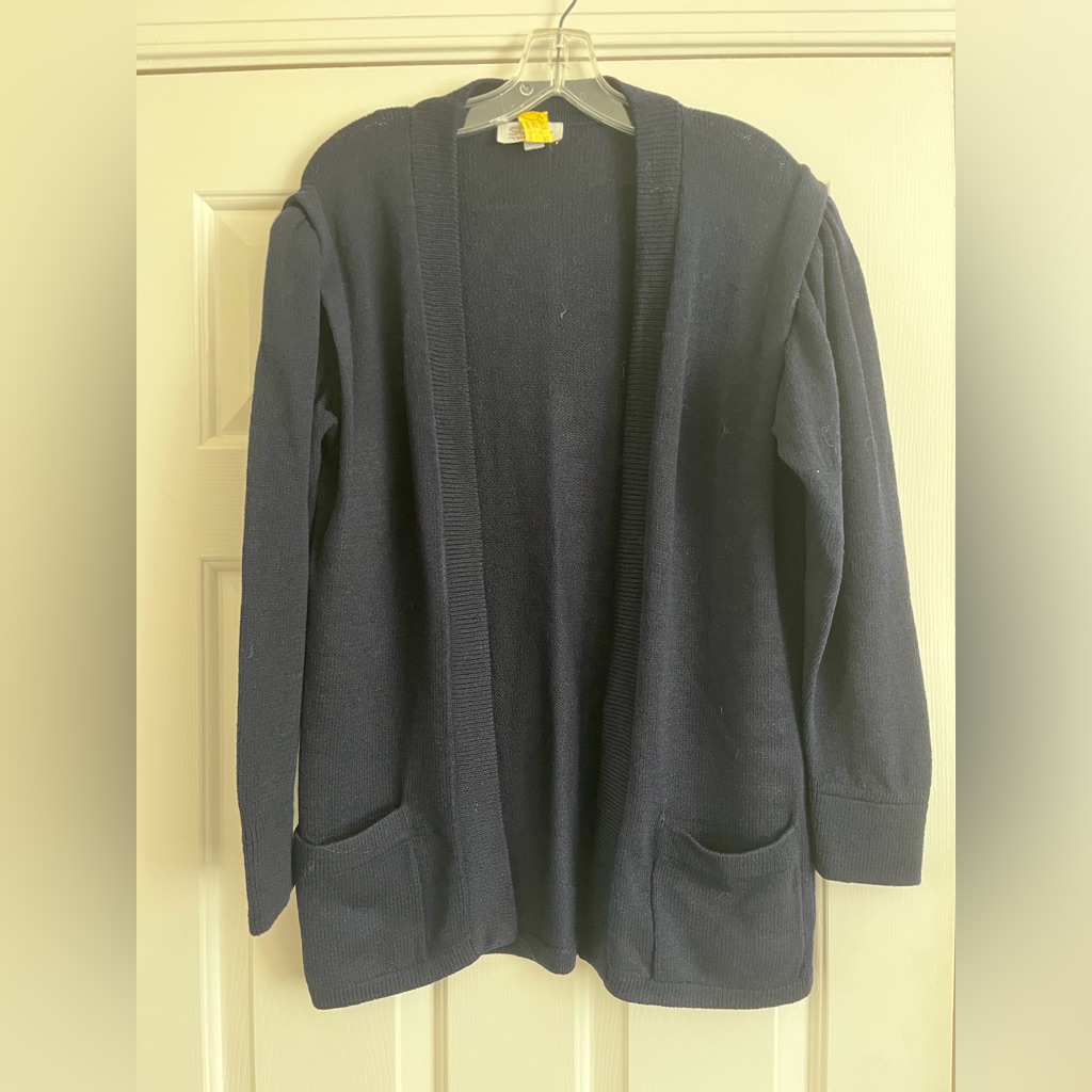 Vintage St John Santana Knit Navy Cardigan 6 L Xl